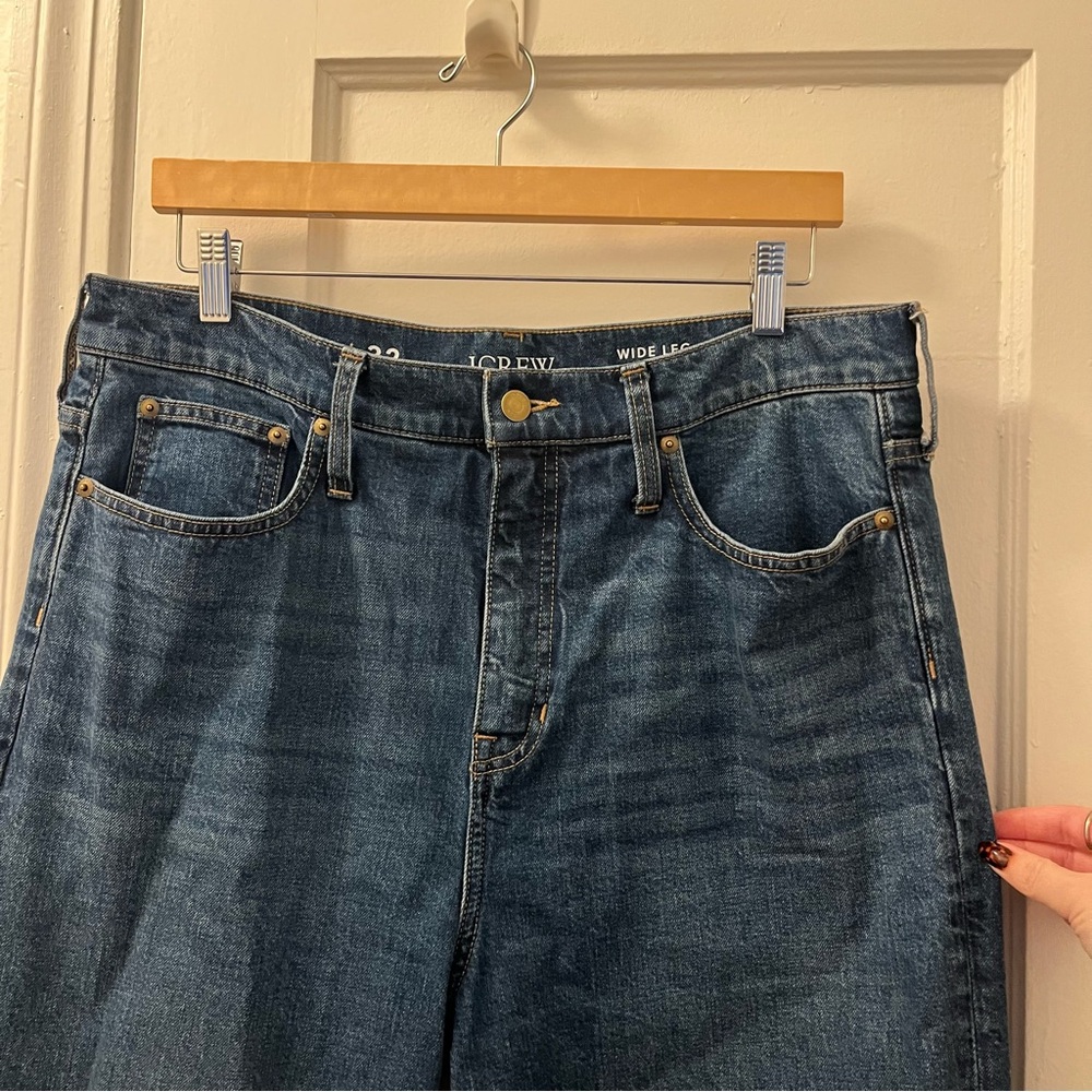 J. Crew Denim wide leg trouser in Wesly wash | size 32 - Picture 4 of 7